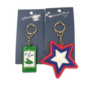 Universal Thread Keychain Set Star & Relish Organic Design Faux Leather Fun Acce